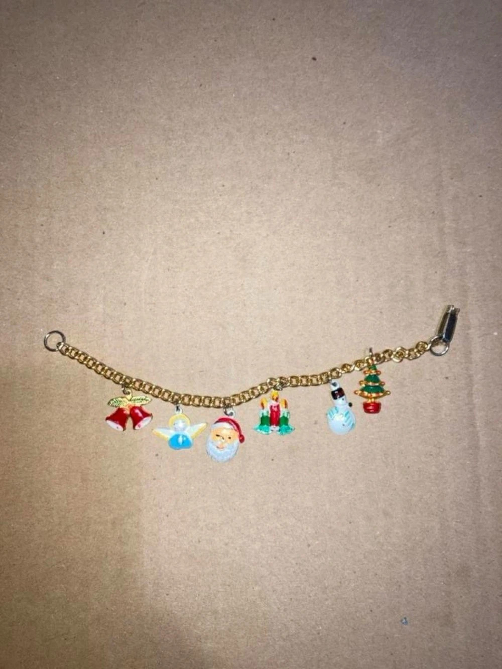 Vintage 60s Holiday Charm Bracelet Gold